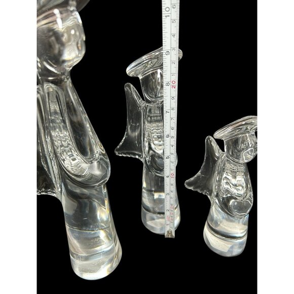 Tuscany Collection Angels 3 Lead Crystal Christmas Mid Century Modern 7"-9"-11' - Picture 8 of 10